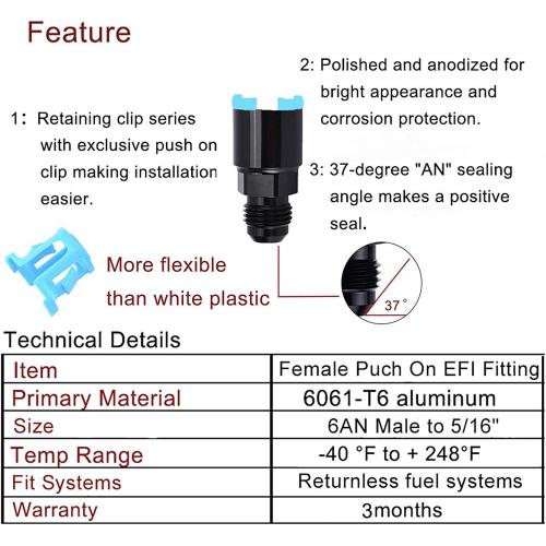 Oil sub supply pipe connector 6AN to 3/8