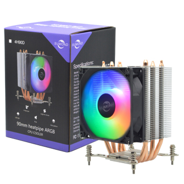 Intel Socket 1700/115x/1200 için 4 kapaklı radyatör ile argb parlak cpu soğutucu