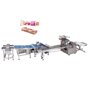 Çerezler için otomatik akış ambalaj hattı, çikolata chikki çubukları