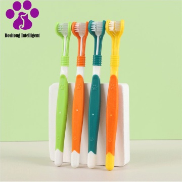 Triple-Head Pet Toothbrush for Gentle Oral Care