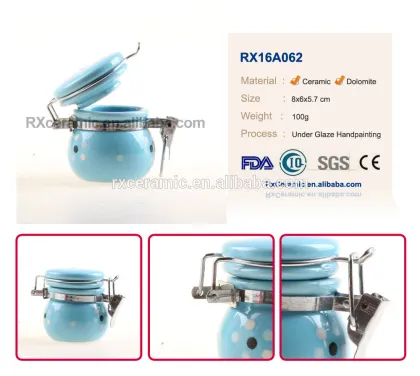 Tiny shape lock spice ceramic canister for housewife