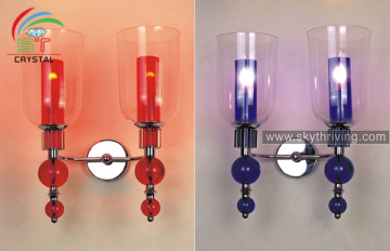 murano blue glass wall sconces