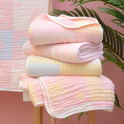 Cotton Muslin Wrapped Towel Soft Gauze Quilt Baby Bath Towel