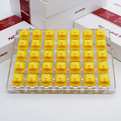 KS-26 Cap Golden Yellow Golden Brown GATERON 3 Pin Gaming Keyboard Switch