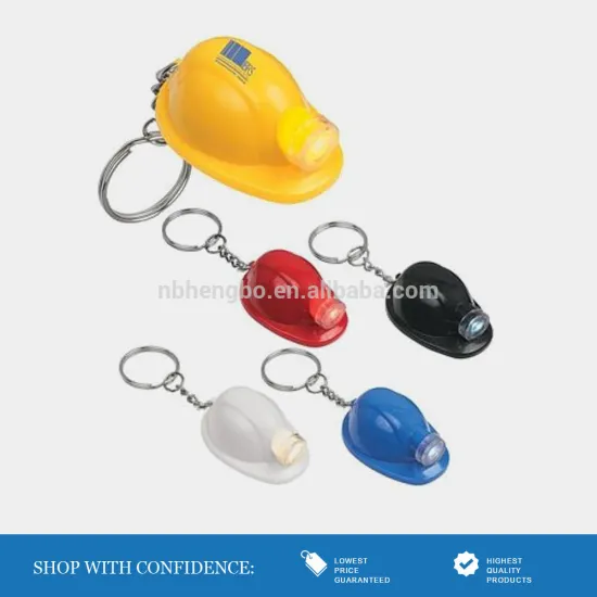 hengbo wholesale helmet keychain led flashlight key ring