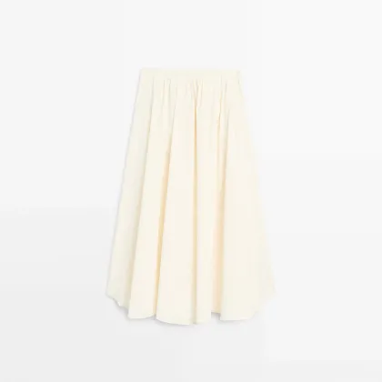 Women's striped printed trumpet midi skirt