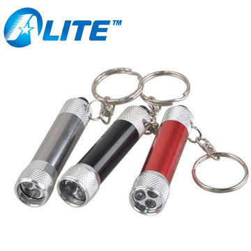 Custom Logo printed Colorful 3 LED Torch Light Keychain