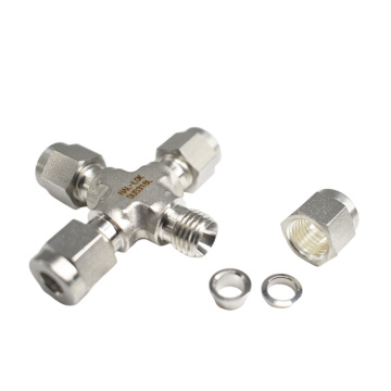 Stainless Steel Double Ferrules Tube Fittings Union Cross 2mm to 38mm 1/16 to 2in