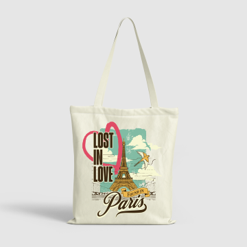 &quot;Mất trong tình yêu, được tìm thấy ở Paris&quot; Canvas Tote