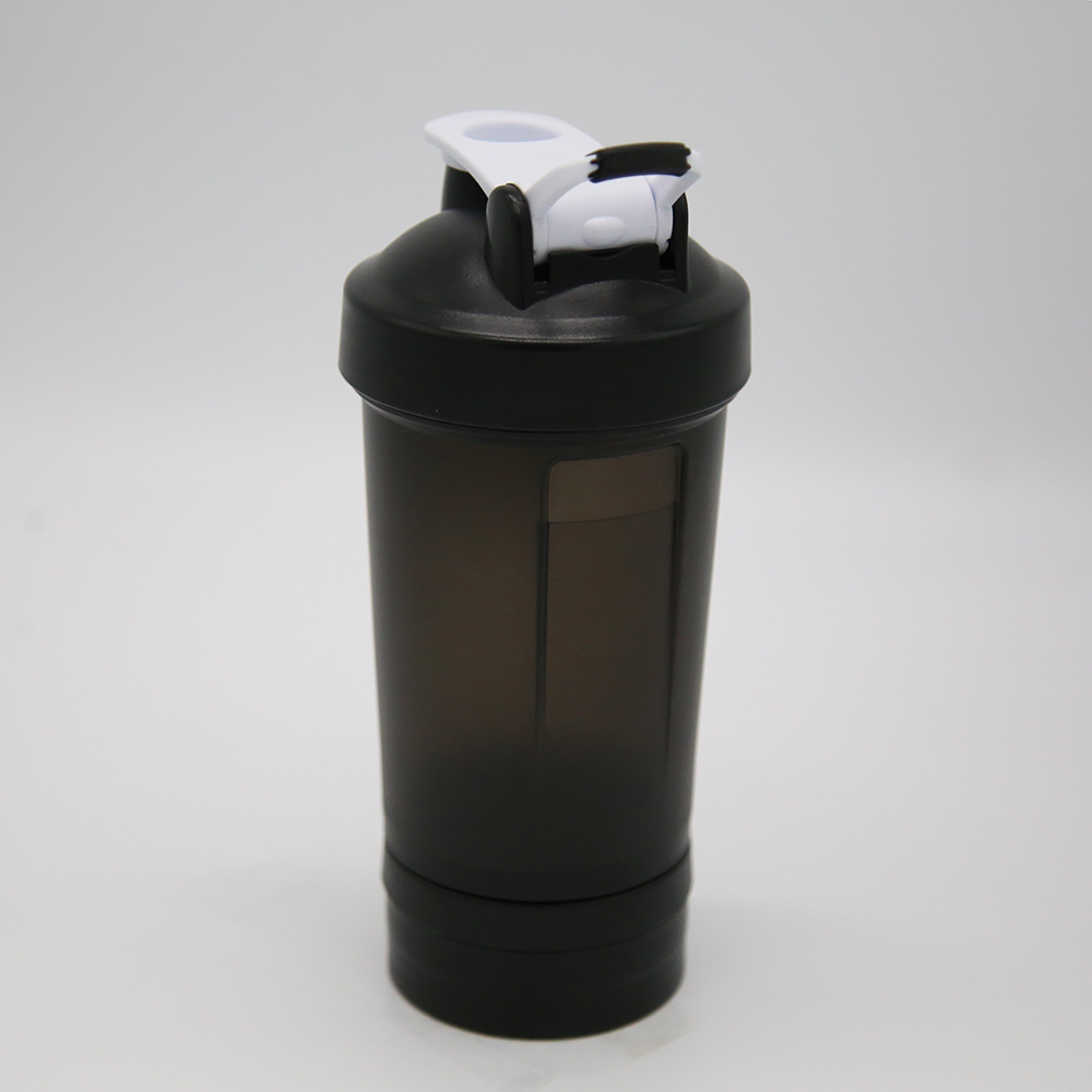 Bouteille de shaker de protéine de 450ml avec le récipient 100cc de poudre