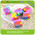 TPR Mini coloré 3D assemblé Puzzle Cube Eraser