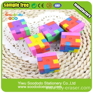 3d Colorful Mini Tpr Assembled Puzzle Cube Eraser China Manufacturer