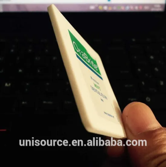 New thinner 2mm dental floss card
