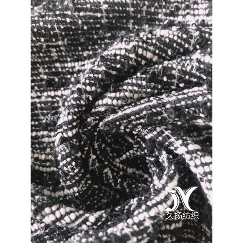 Black White Slub Sweater Knit