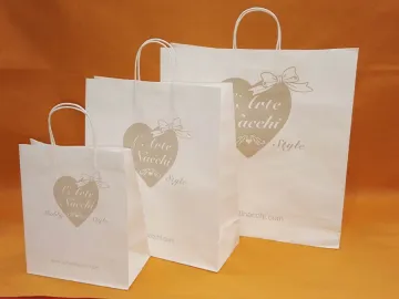 White kraft Paer twisted handle bag