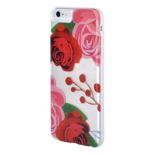 Red Rose Background Half Transparent Phone Case for IMD iPhone 6S Case