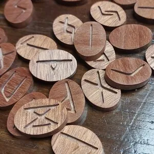 Wooden Rune Set for Alchemical Meditation and Home Decor