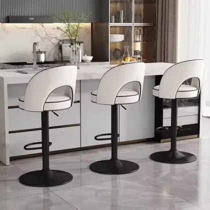 PU Leather Bar Stools and Restaurant High Chairs: Swivel Kitchen Bar Chairs
