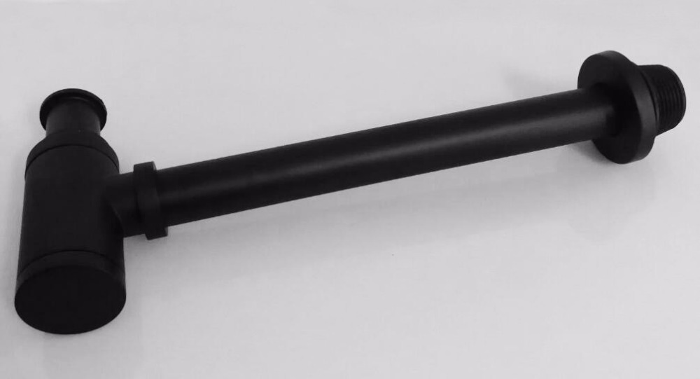 Matte Black Brass Round Body Euro Basin Bottle Plumbing P-trap Wash ...
