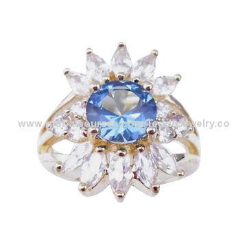 Gold-plated Toe Rings, Made of Brass and Cubic Zirconia, Small Orders are Welcome