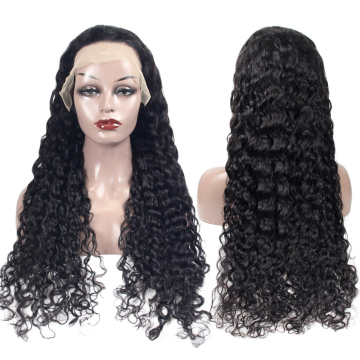 Free tags Brazilian virgin hair hd lace 360 lace wig blached knots, 210% water wave 360 lace frontal wig in stock
