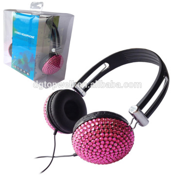 ODM Design Rhinestone headphone with Crystal Bling headphone for Diamond headphone