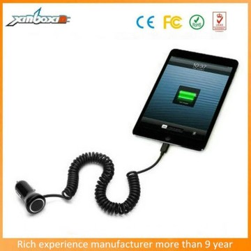 manufacturers supplier car usb charger with CE ROHS approval with spring line
