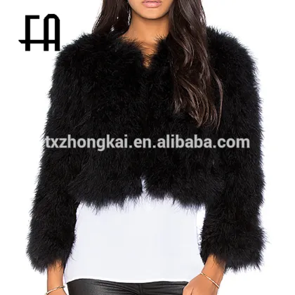 Factory direct wholesale price ostrich fur jacket