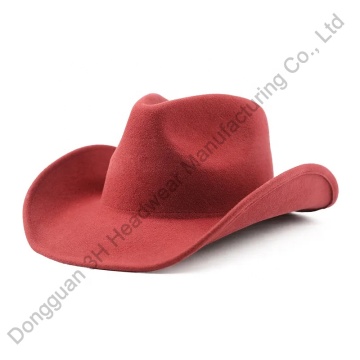 Custom Logo Wide Brim Wool Felt Foldable Cowboy Hat