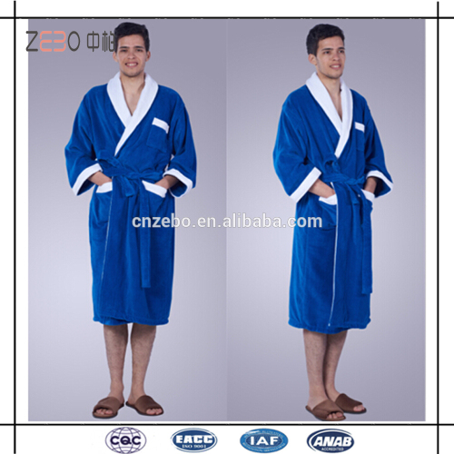 High Quality Cotton Cut Velvet Style Solid Color Custom Hotel Spa Bathrobe