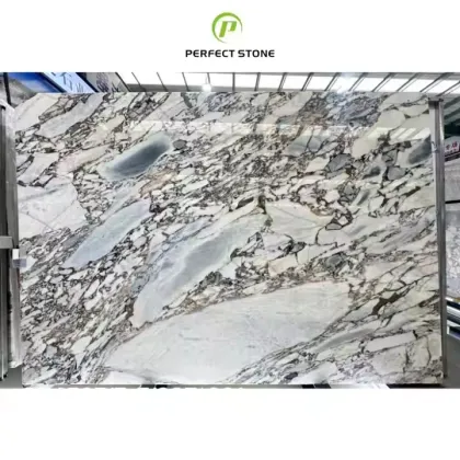 Maeble Polished Bulgari Blue Vein Marble Vanity Top for Hotel Decoration