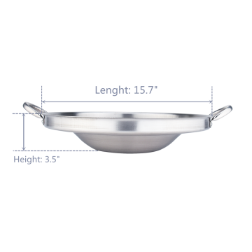 15.7 Inch Heavy Duty Stainless Steel Concave Comal