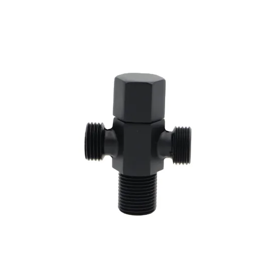 Brass 1/2 adapter 3 way water Tee Connector Angle Valve Black