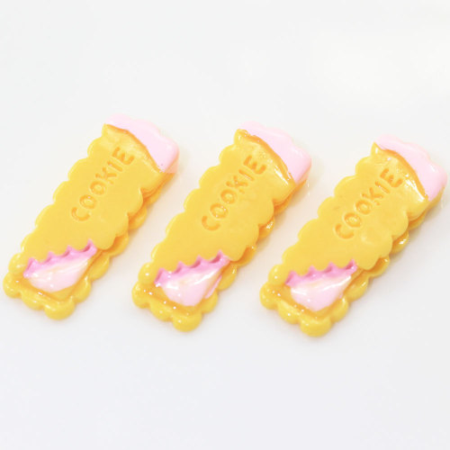 Hot selling Sandwich Biscuits Shaped Resin Cabochon 29*11mm For DIY Craft Decor Flatback Charms Phone Shell Items Spacer