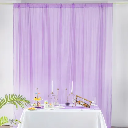 Purple Silky Soft Woven Backdrop Curtain for Wedding Stage Decoration