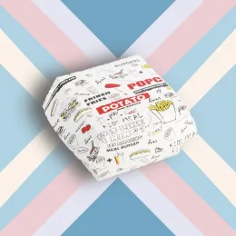 Takeout food White Cardboard Hamburger Box