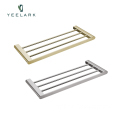 Stainless Steel Tiered Wall Mount Bathroom Organizer with Shampoo Storage and Towel Rack