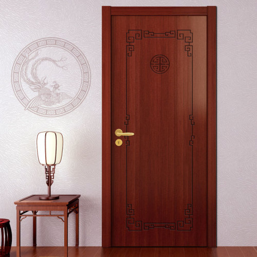 Oppein Chinese Style Red Cherry Wood Veneer Door (MSPD42)