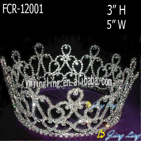 Rhinestone Beauty Pageant Crowns Round Tiaras