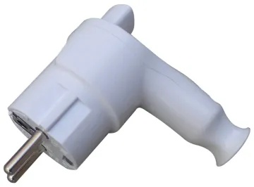 Elendax 16A White Angle Plug 2P+E