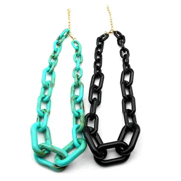 Custom High Quality Acrylic Irregular Hip Hop Necklace with Resin Ornaments