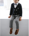 Boy's shirt met lange mouwen witte jurk met bowtie