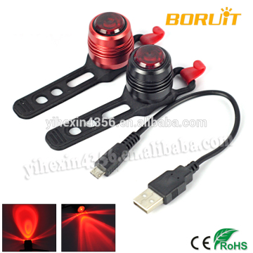 Red Light USB Rechargeable Bicycle Tail Light with Built-in Battery