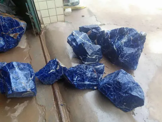 Semi precious blue sodalite small blocks