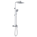 Chrome Brass Bathoom Handled Rain Thermostatic Shower