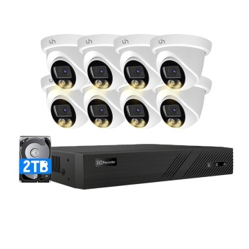 8ch DVR 4-IN-1 Coaxial ColorVu Fixed Turret Camera CCTV Security System
