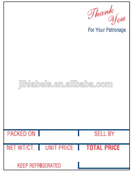Hobart SP-80 / SP-1500 printing scale label, 2.25" x 3",Safe handling 750 labels/ roll