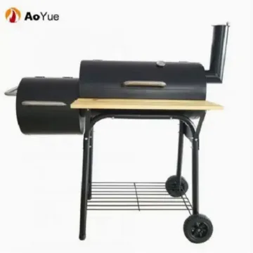 Outdoor Large Trolley Barrel Portable Charcoal BBQ Grill