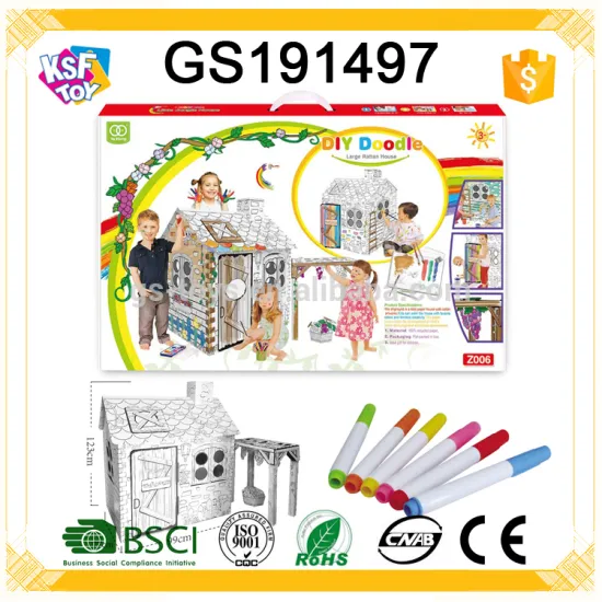 2016 Large Rattan House Model 3D Puzzle DIY Doodle Painting Toys For Kids