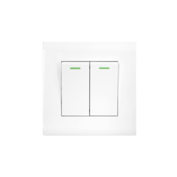 16AX250V 2Gang 1Way Light Switch White Wide Rocker